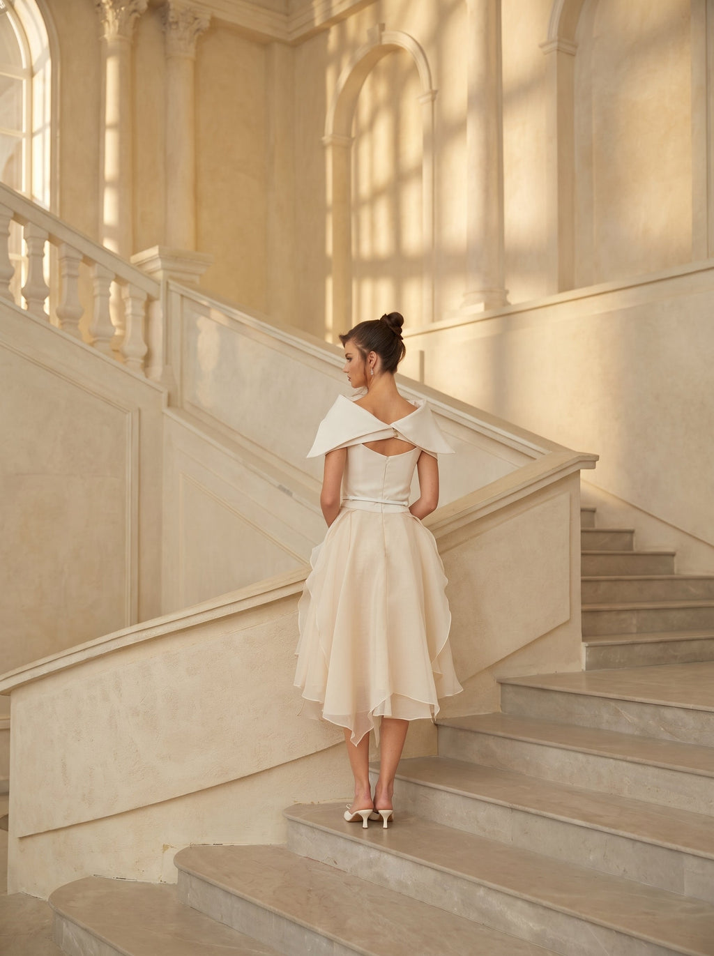 Aria Asymmetric Shawl and Tulle Dress Set — Svelte Chic
