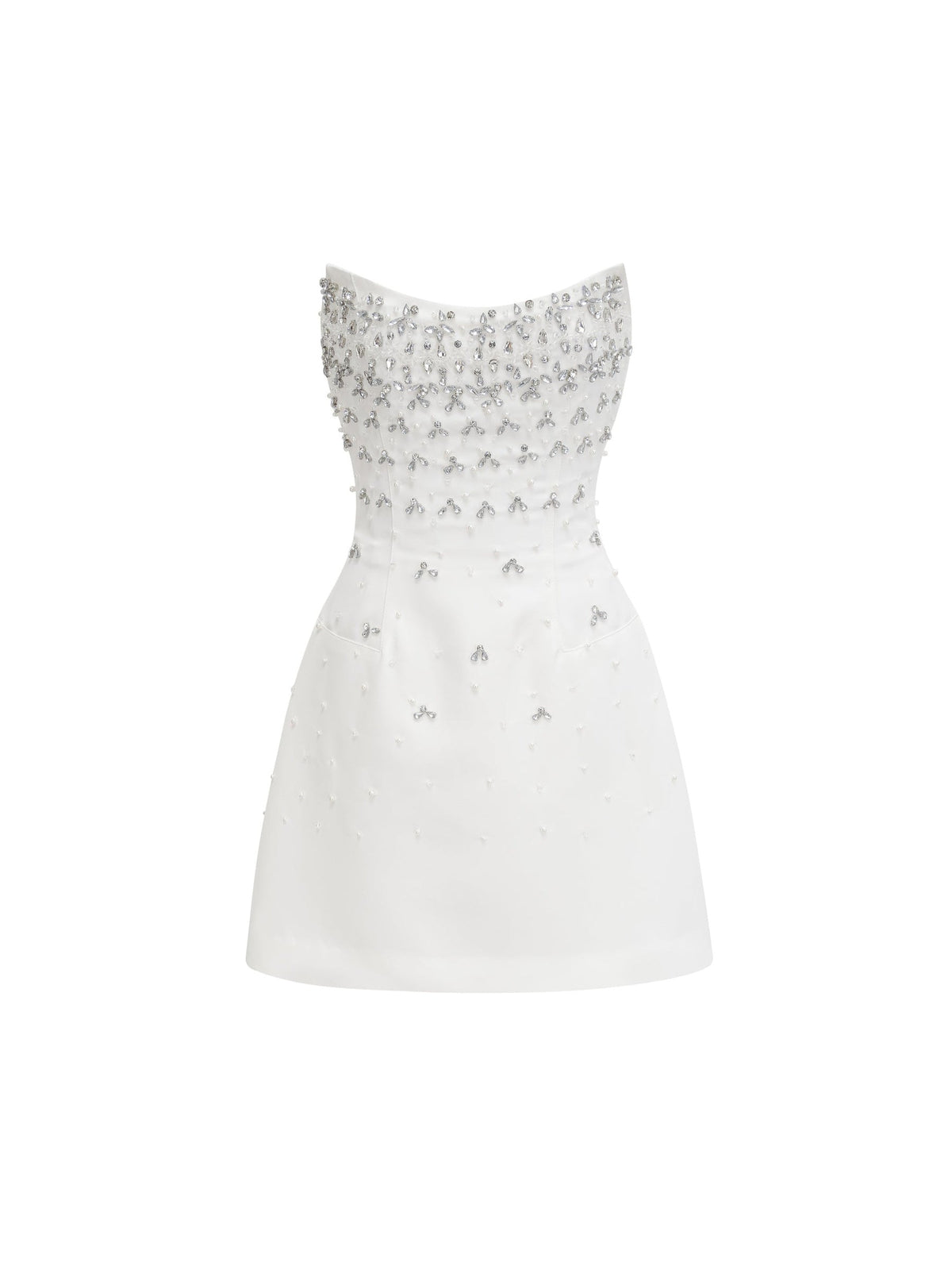 Melisande Off-Shoulder Beaded Sleeveless Mini Gown — Svelte Chic