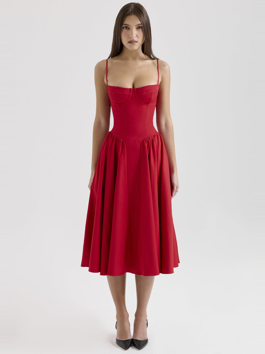 Samaria Strappy Draped Midi Dress — Svelte Chic