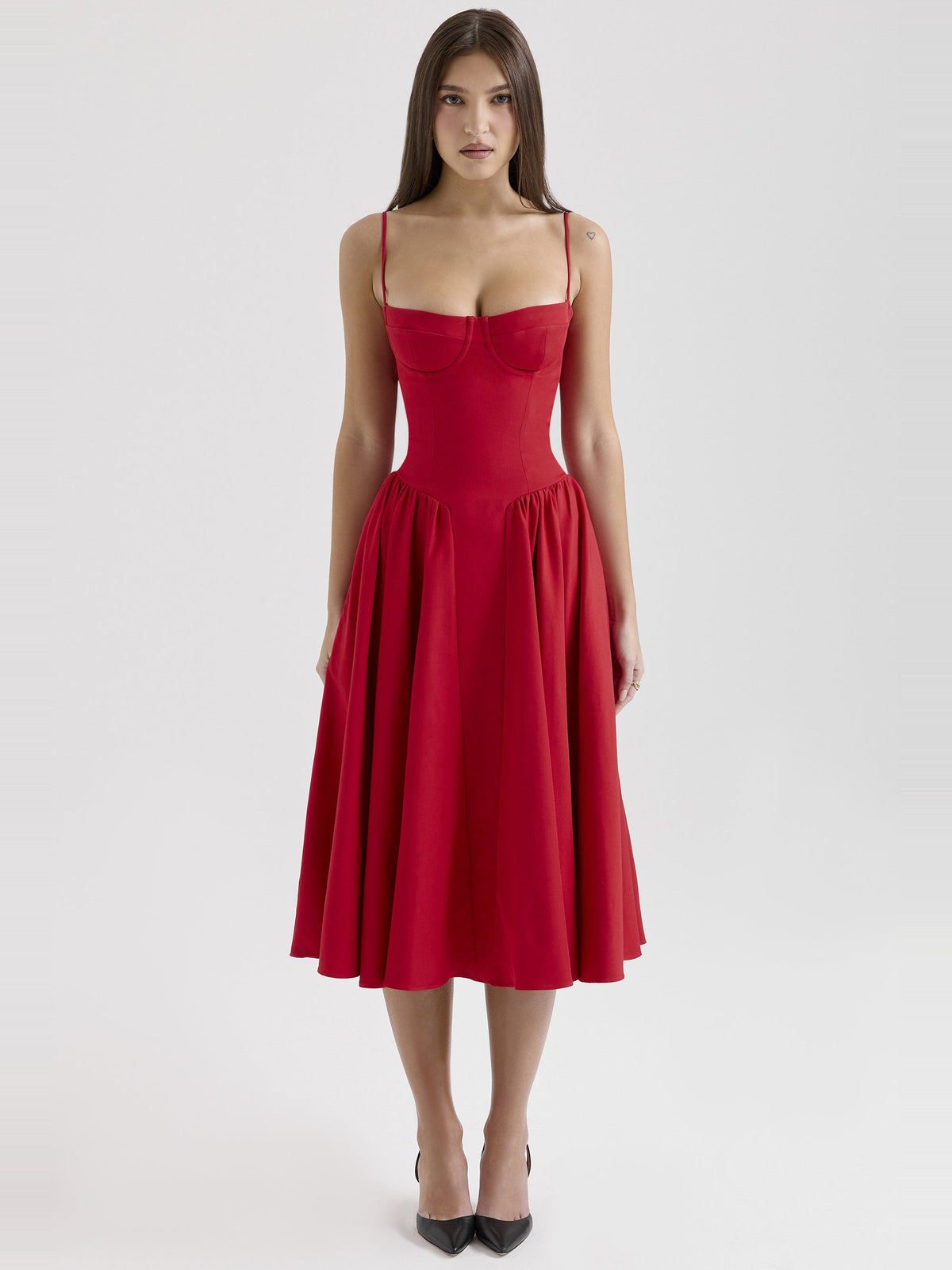 Samaria Strappy Draped Midi Dress — Svelte Chic