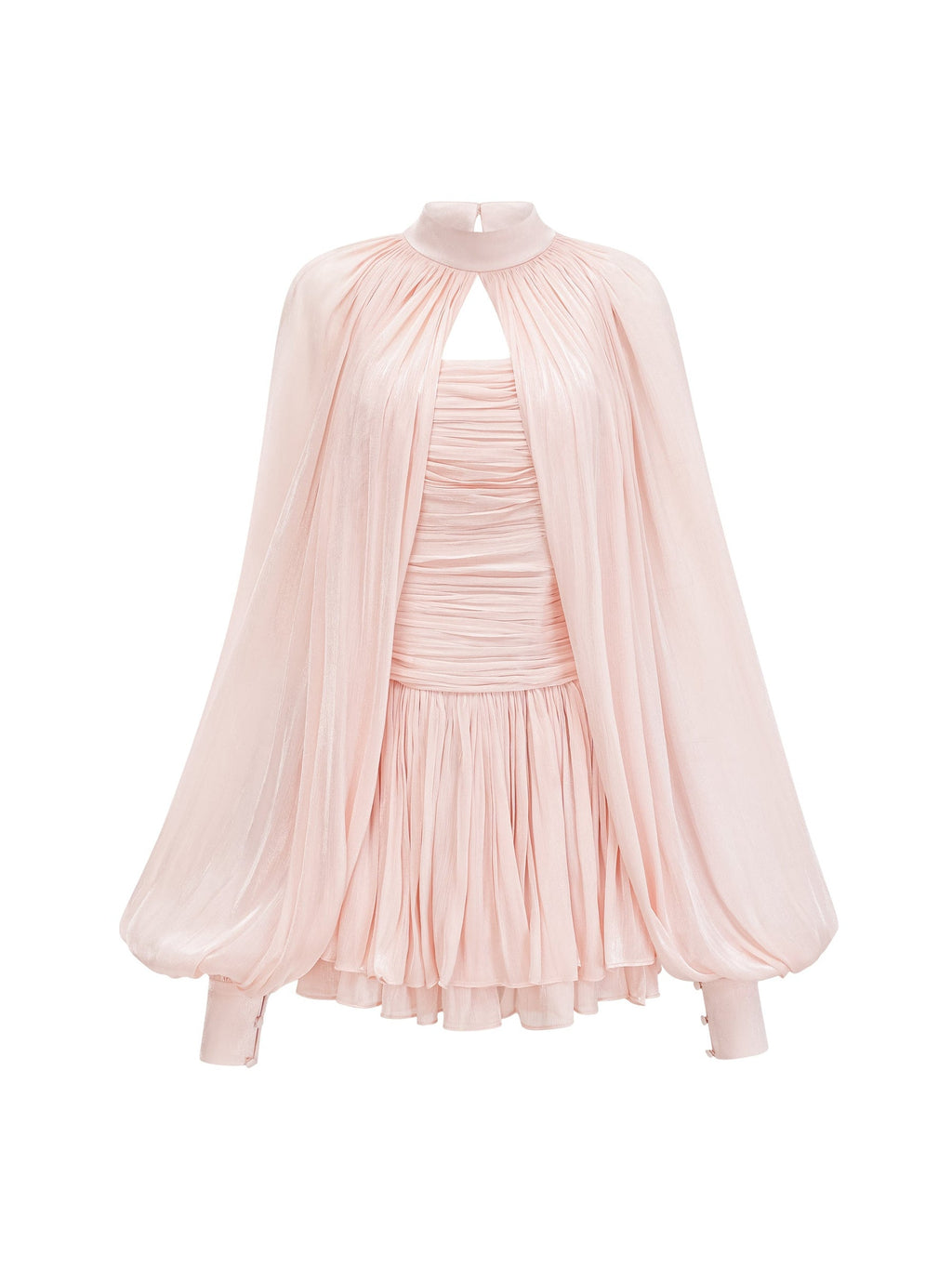 Bernice Caped Satin Mini Dress Set — Svelte Chic