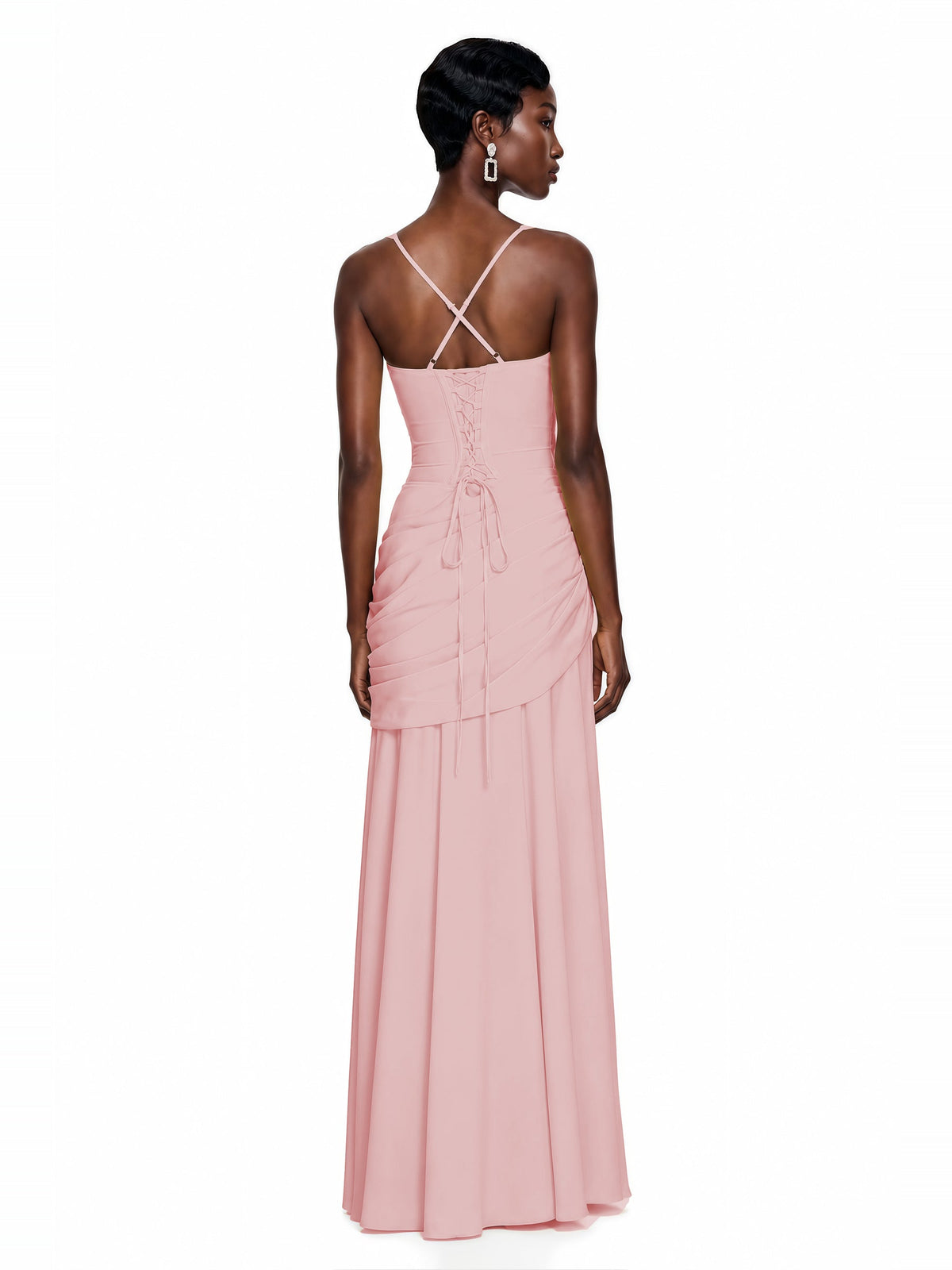 Sanne Gathered Corset Square Neck Maxi Dress — Svelte Chic