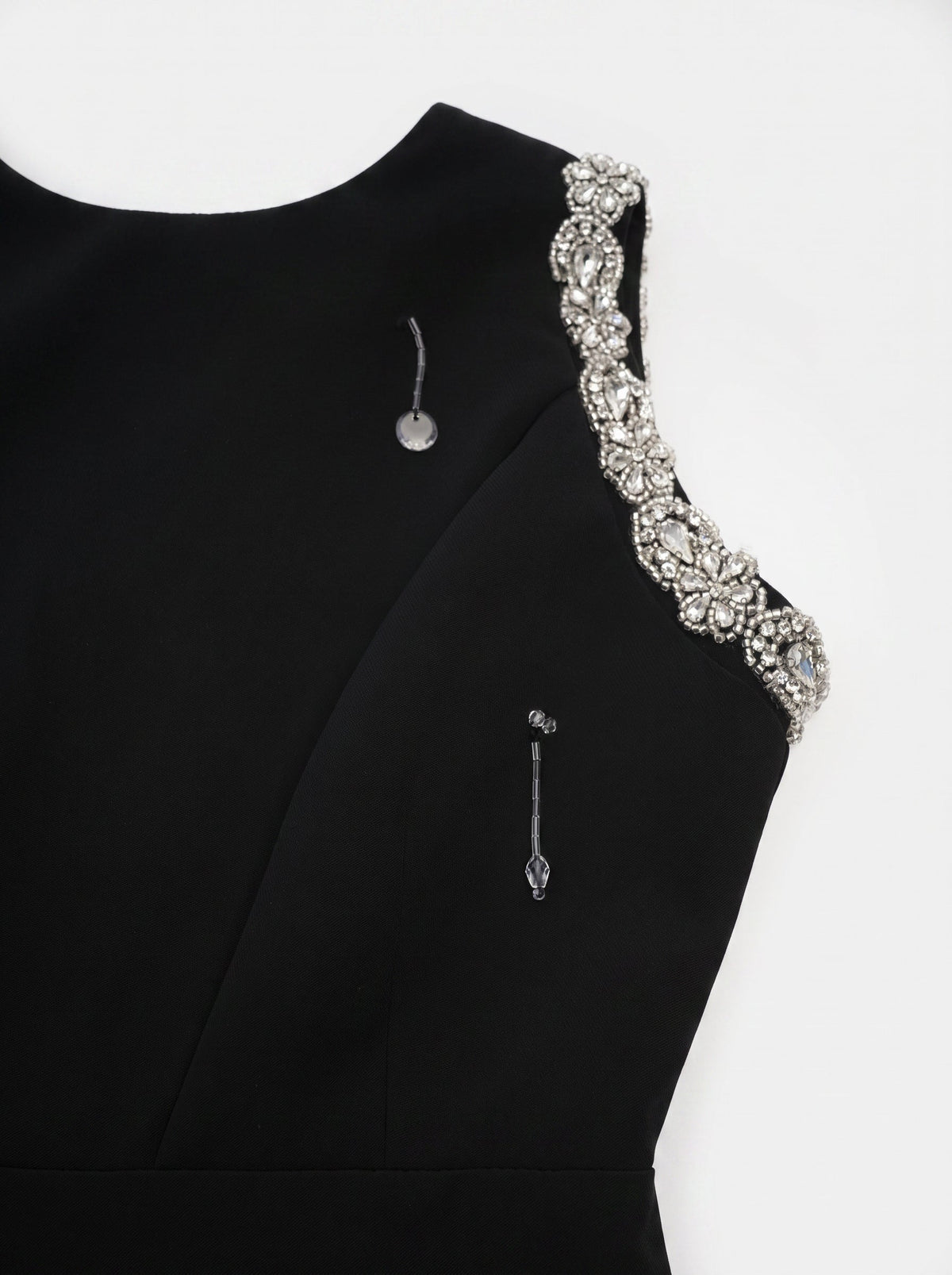 Babette Crystal Round Neck Mini Dress — Svelte Chic