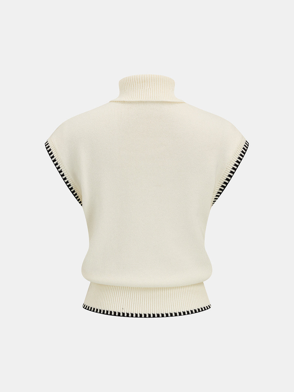 Contrast Trim Turtleneck Knit Top and Mini Skirt Set — Svelte Chic
