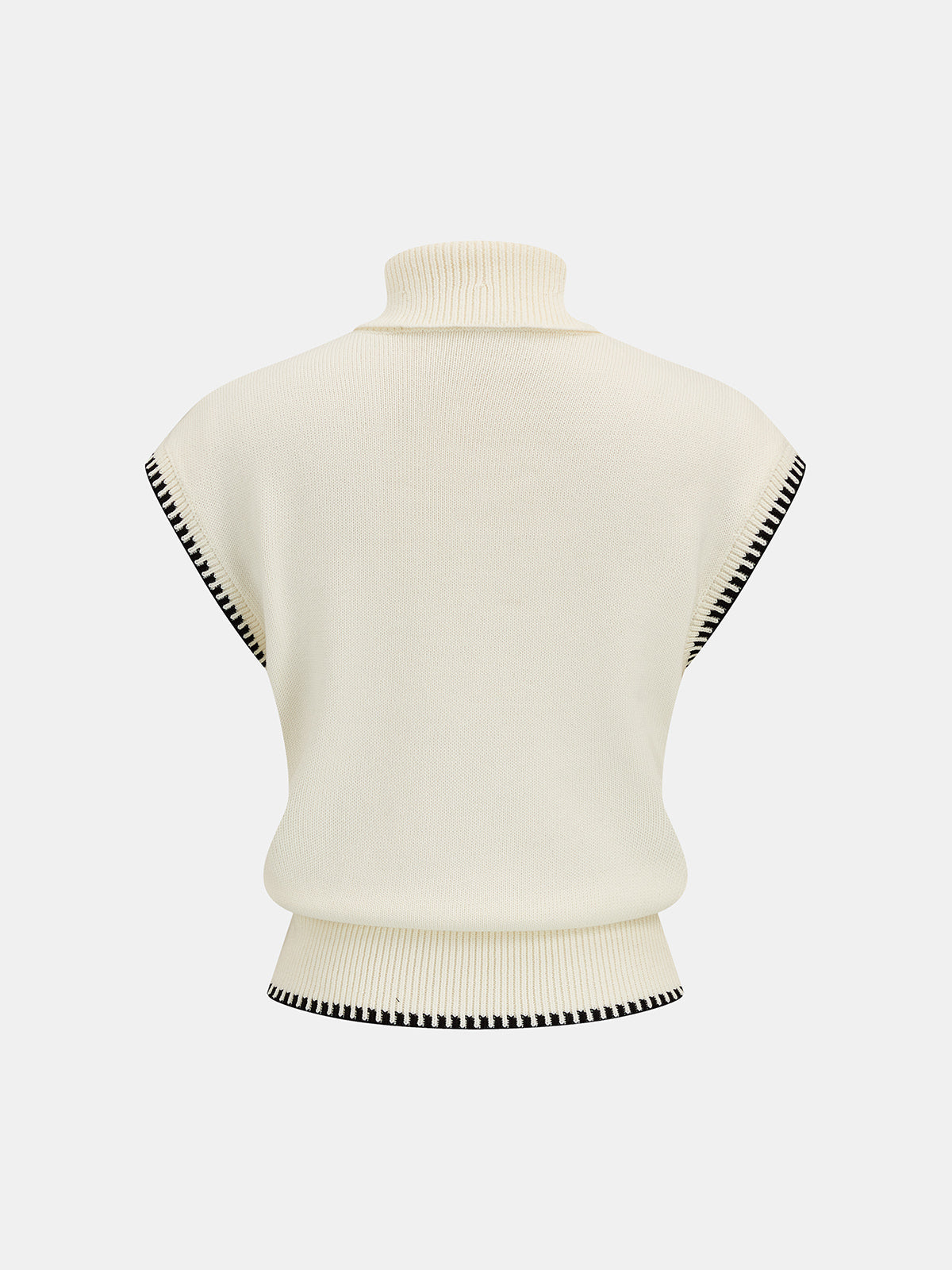 Contrast Trim Turtleneck Knit Top and Mini Skirt Set — Svelte Chic