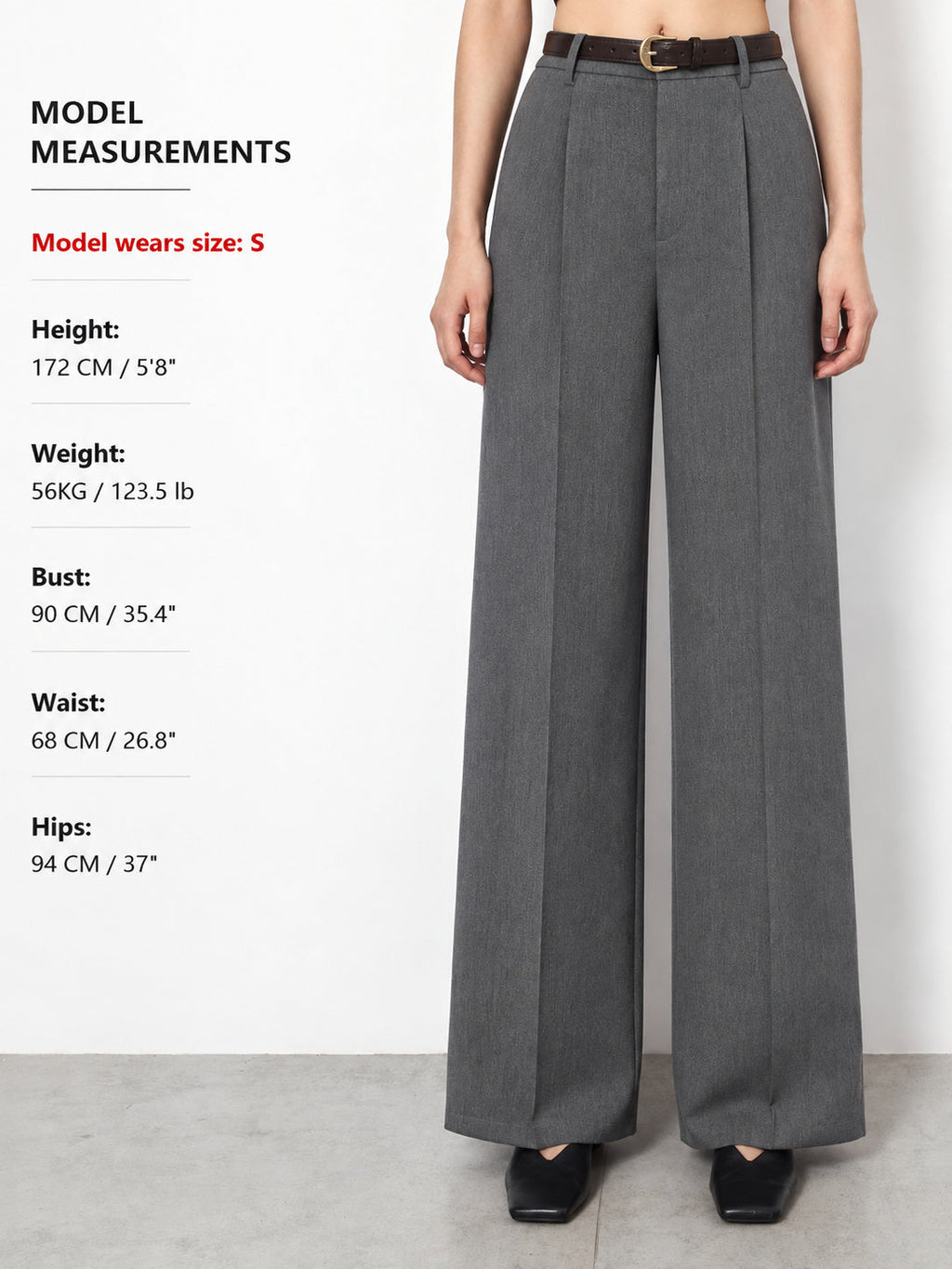 Pleated Belted Wide Leg Tailored Pants — Svelte Chic