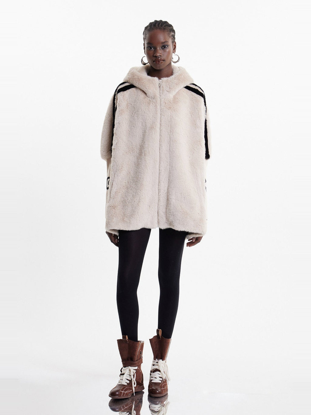 Ekkebert Hooded Oversized Faux Fur Jacket — Svelte Chic