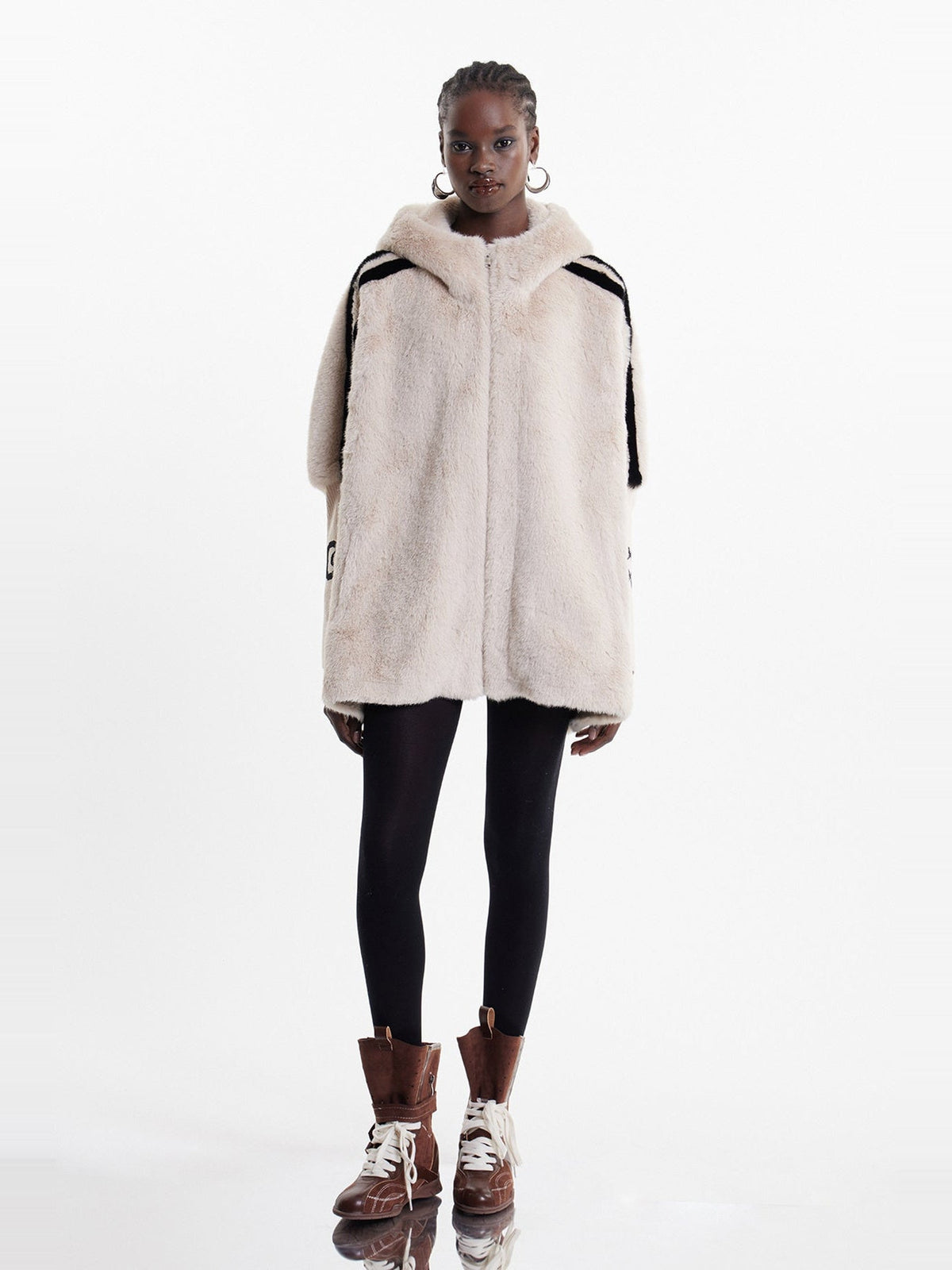 Ekkebert Hooded Oversized Faux Fur Jacket — Svelte Chic