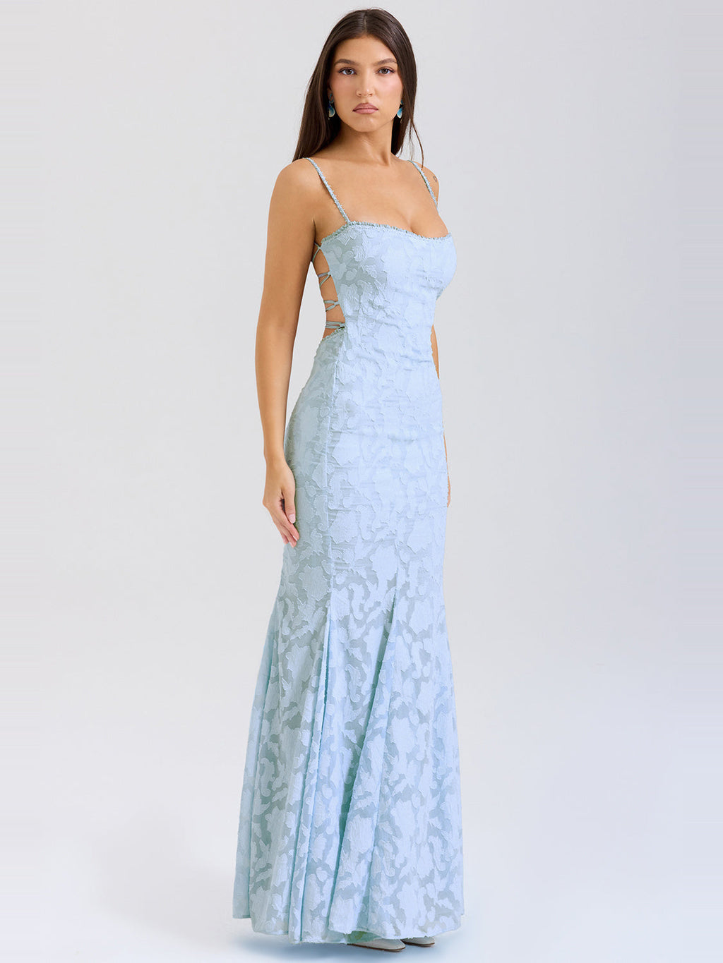 Joan Lace Tie Back Strappy Maxi Dress — Svelte Chic