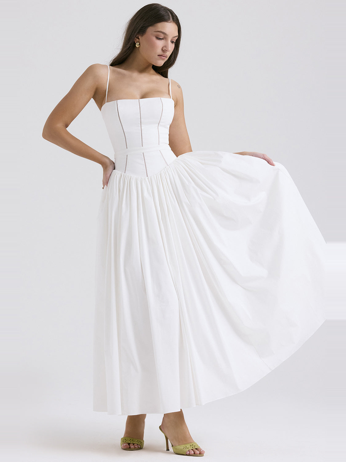 Ysabella Strappy Cotton Maxi Dress — Svelte Chic