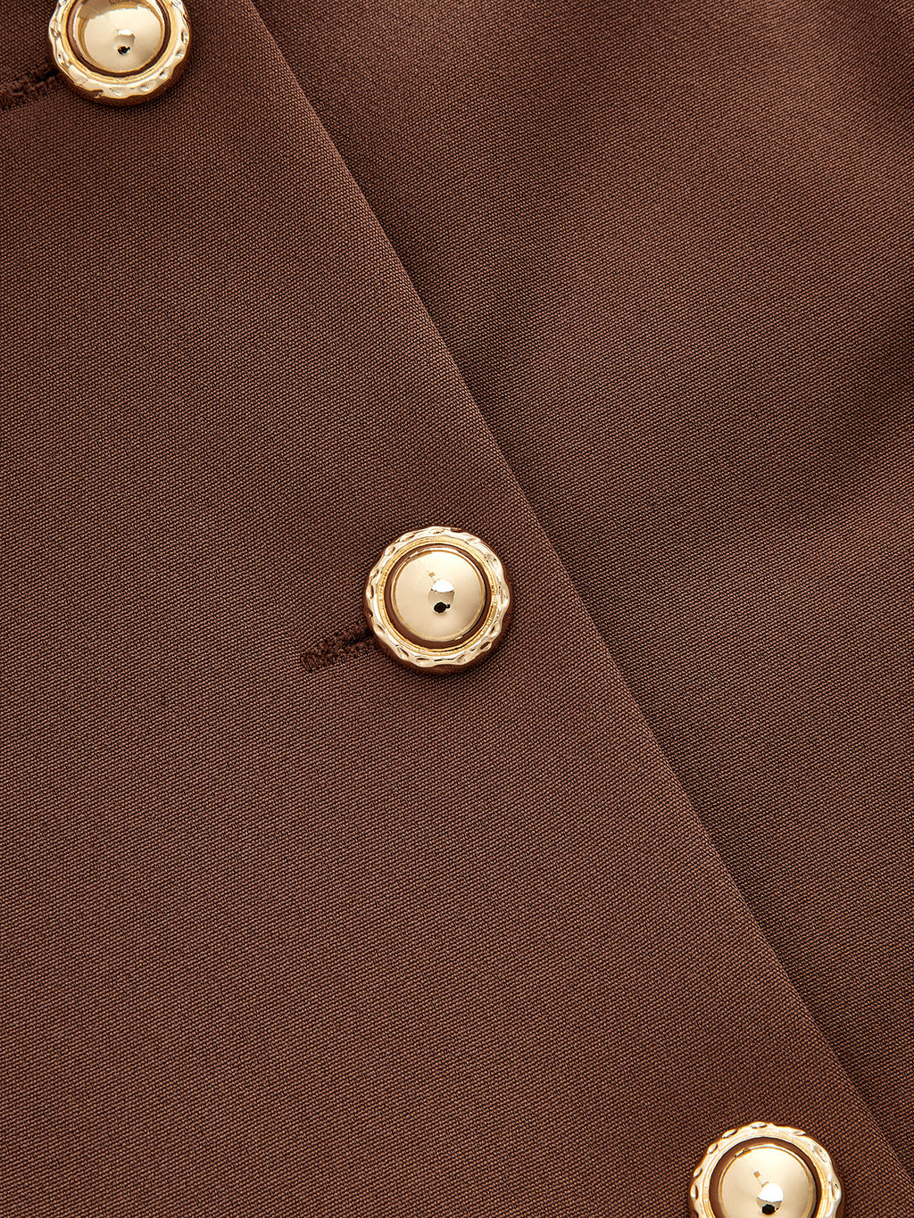 Stand Collar Metal Button Flared Mini Dress - Chocolate — Svelte Chic