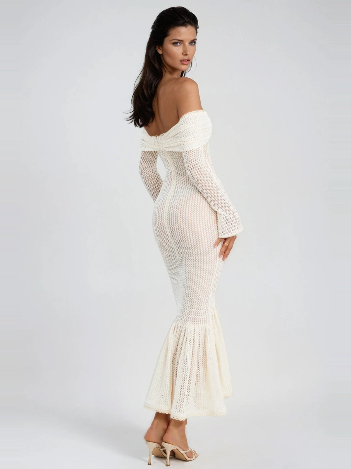 Dilwen Off Shoulder Knit Bodycon Midi Dress — Svelte Chic
