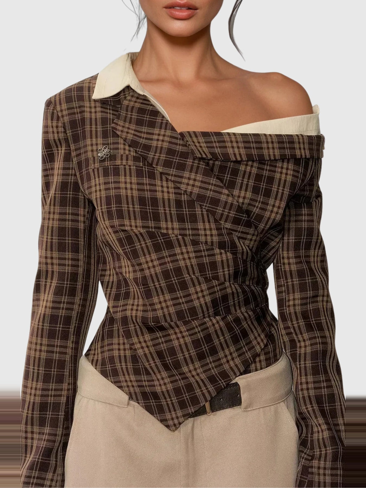 Darko Asymmetric Draped Long Sleeve Top — Svelte Chic