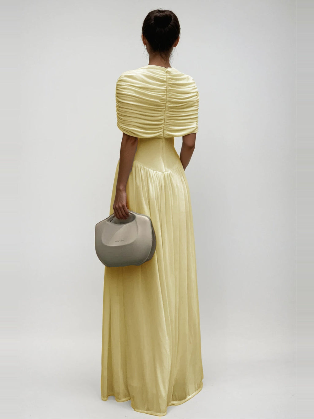 Daniel Draped Shawl Collar Gathered Maxi Dress — Svelte Chic
