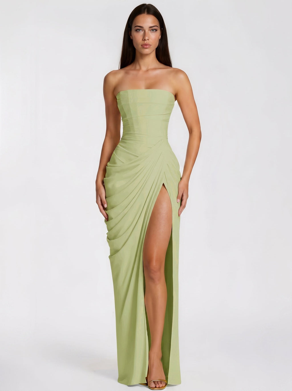Safiya Draped Strapless Corset Maxi Dress — Svelte Chic