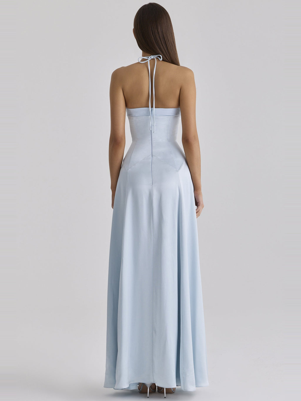 Avelina Halter Satin Maxi Dress — Svelte Chic