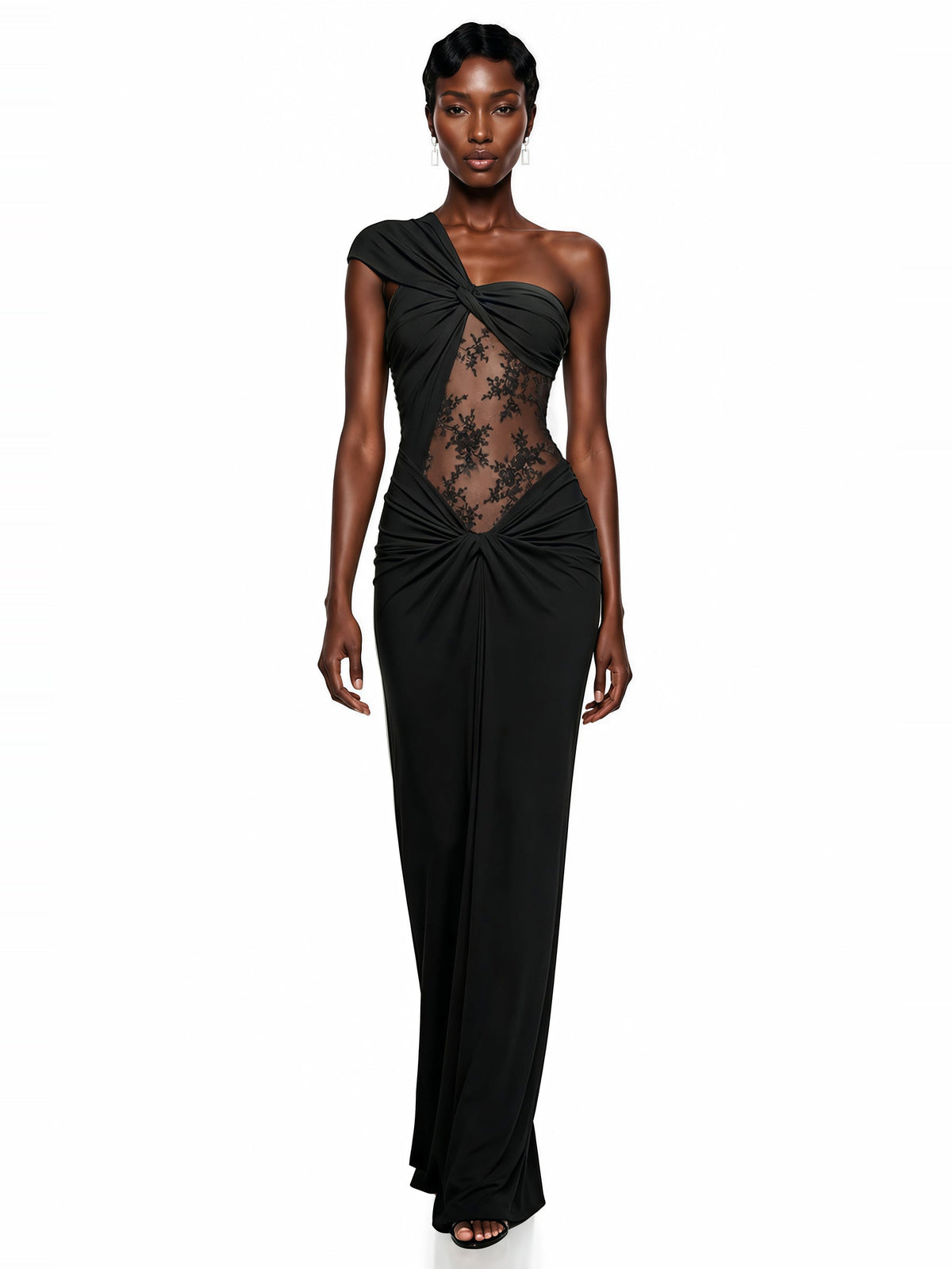 Tai One Shoulder Floral Lace Maxi Dress — Svelte Chic