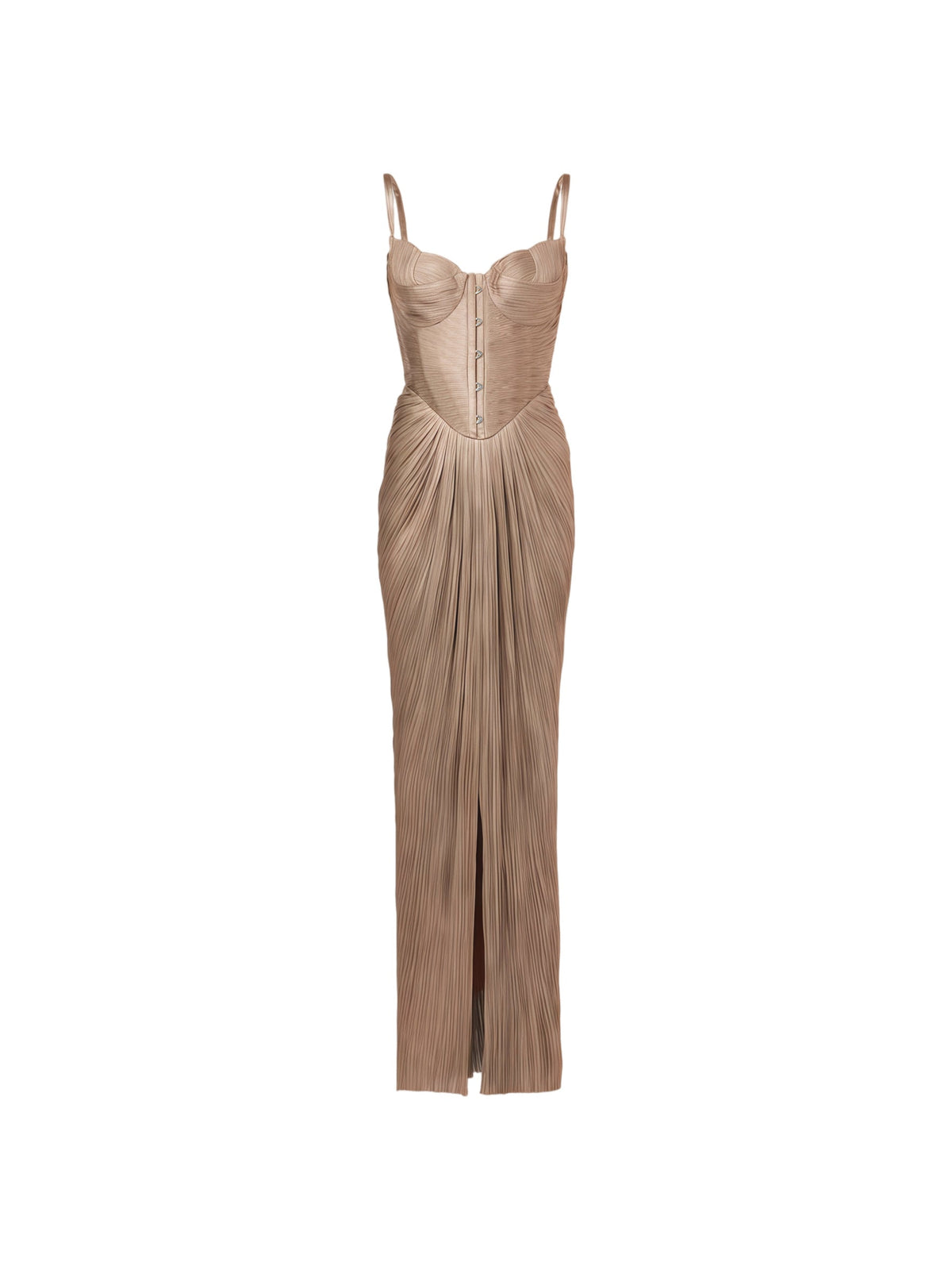 Nicoletta Pleated Corset Maxi Dress — Svelte Chic