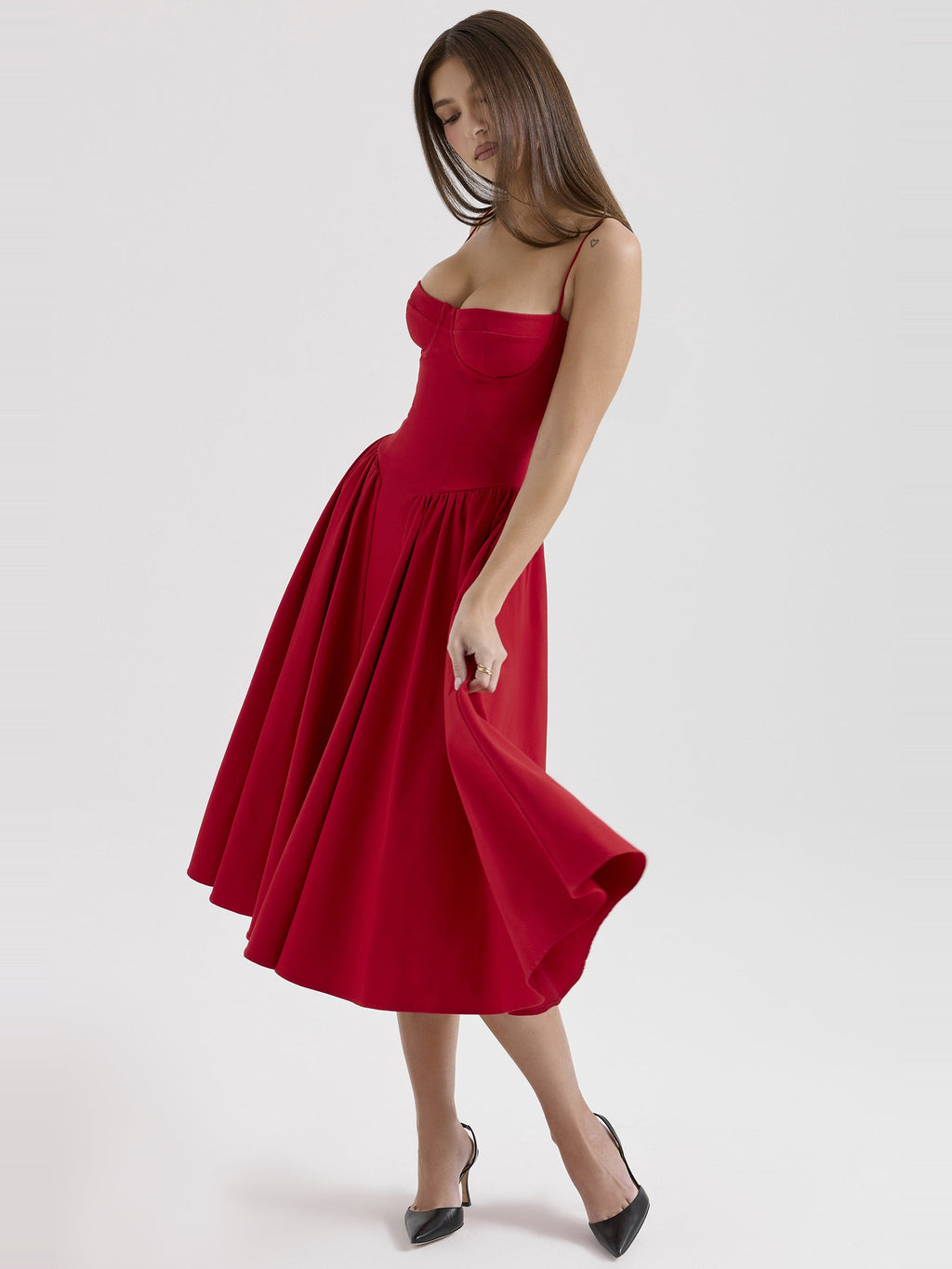 Samaria Strappy Draped Midi Dress — Svelte Chic