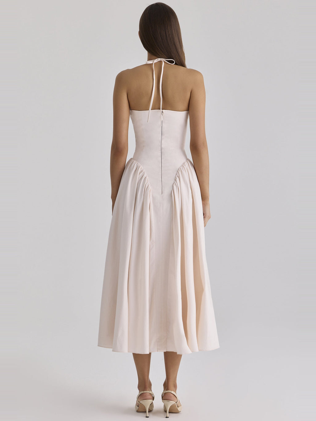 Lilli Halter Keyhole Cotton Midi Dress — Svelte Chic