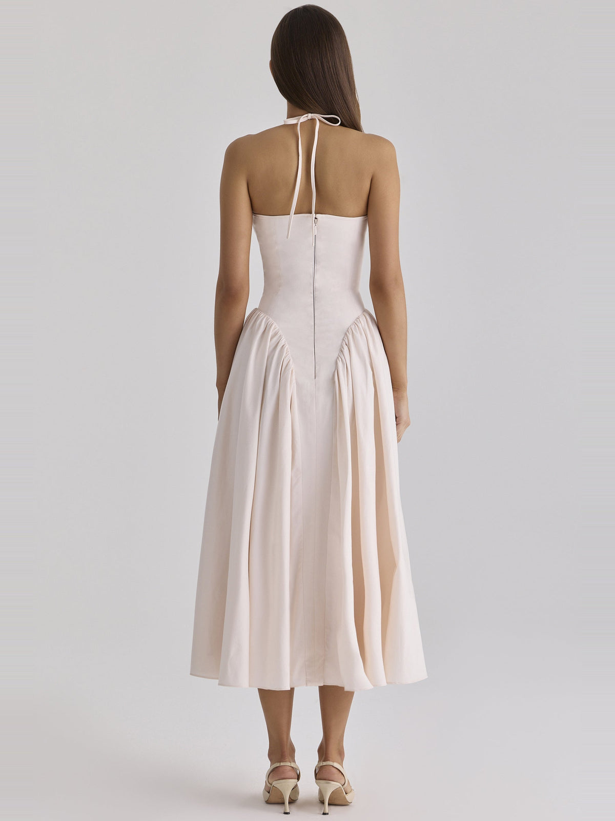 Lilli Halter Keyhole Cotton Midi Dress — Svelte Chic