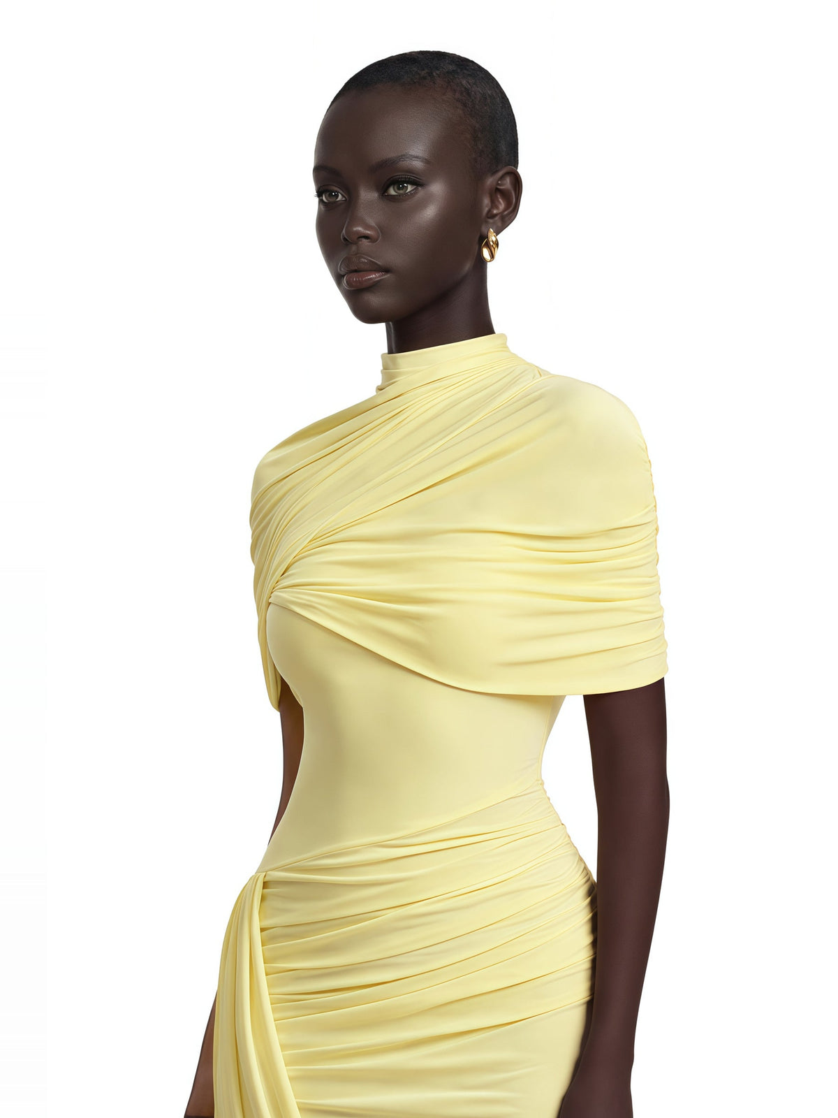 Manuela Asymmetric Caped Midi Dress — Svelte Chic