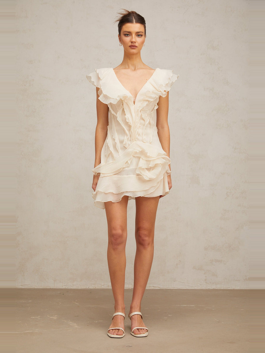 Helene Floral Layered Ruffle Mini Dress — Svelte Chic