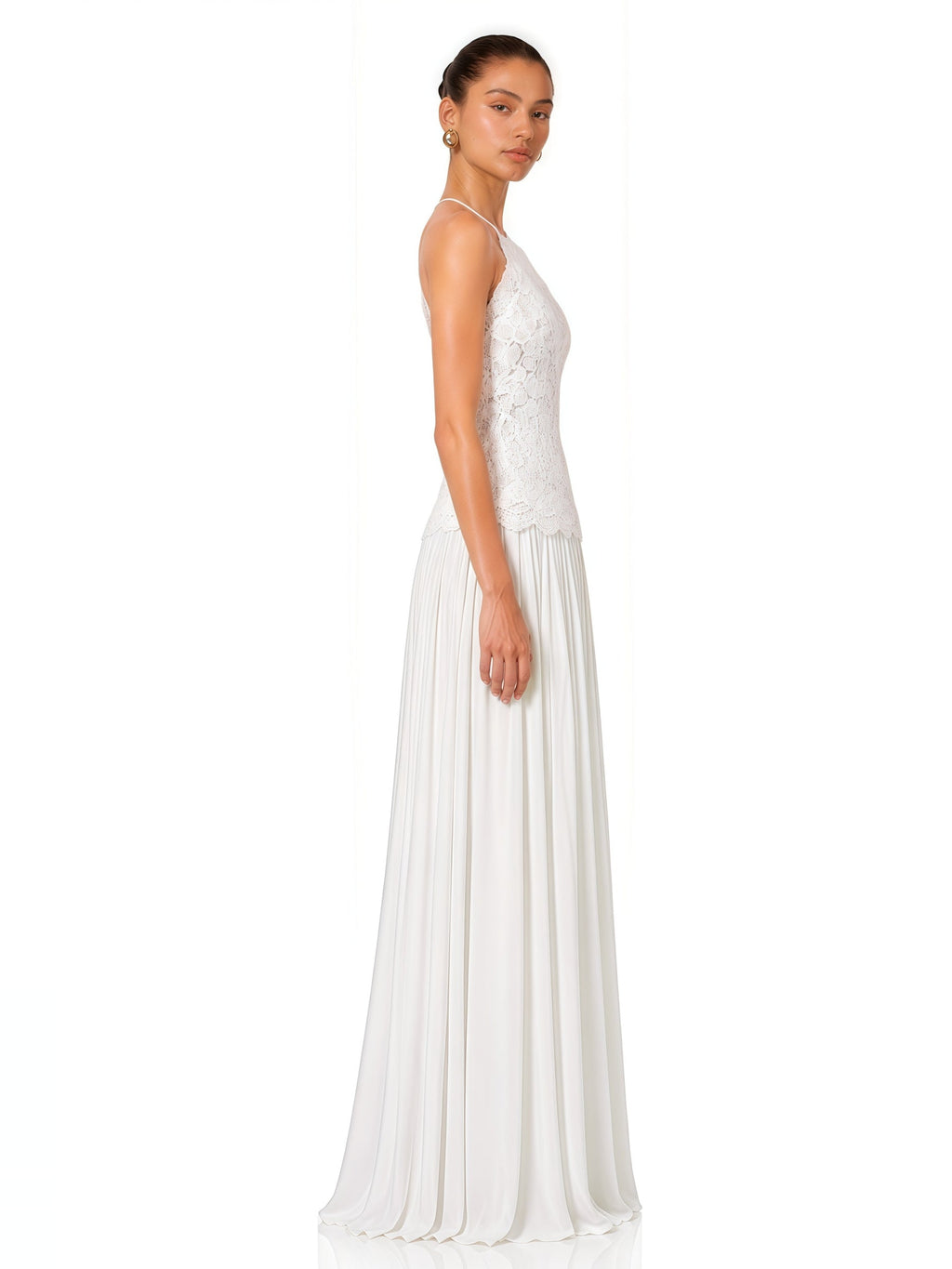 Lucille Halter Lace Chiffon Maxi Dress — Svelte Chic