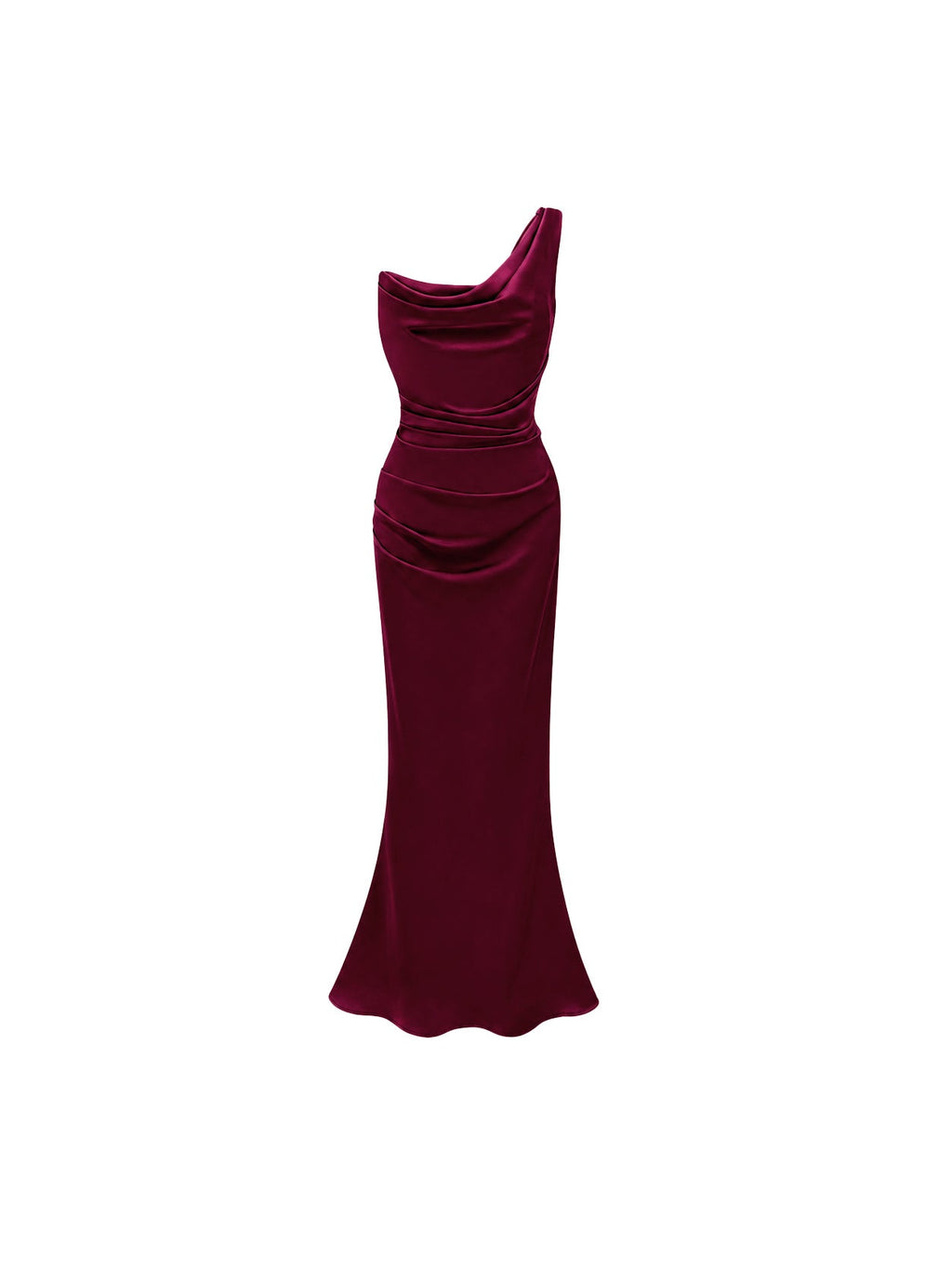 Hannah One Shoulder Satin Maxi Dress — Svelte Chic