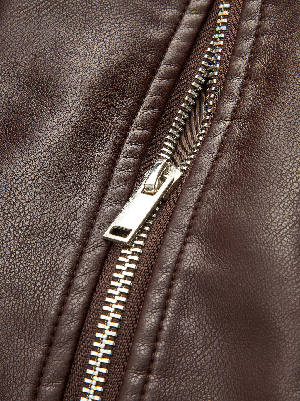 Cinched Waist Wide Lapel Faux Leather Jacket - Dark Brown — Svelte Chic