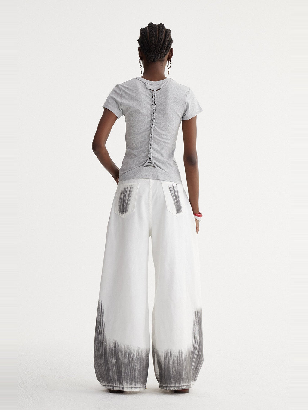 Ishild Tie Dye Ripped Baggy Jeans - White — Svelte Chic