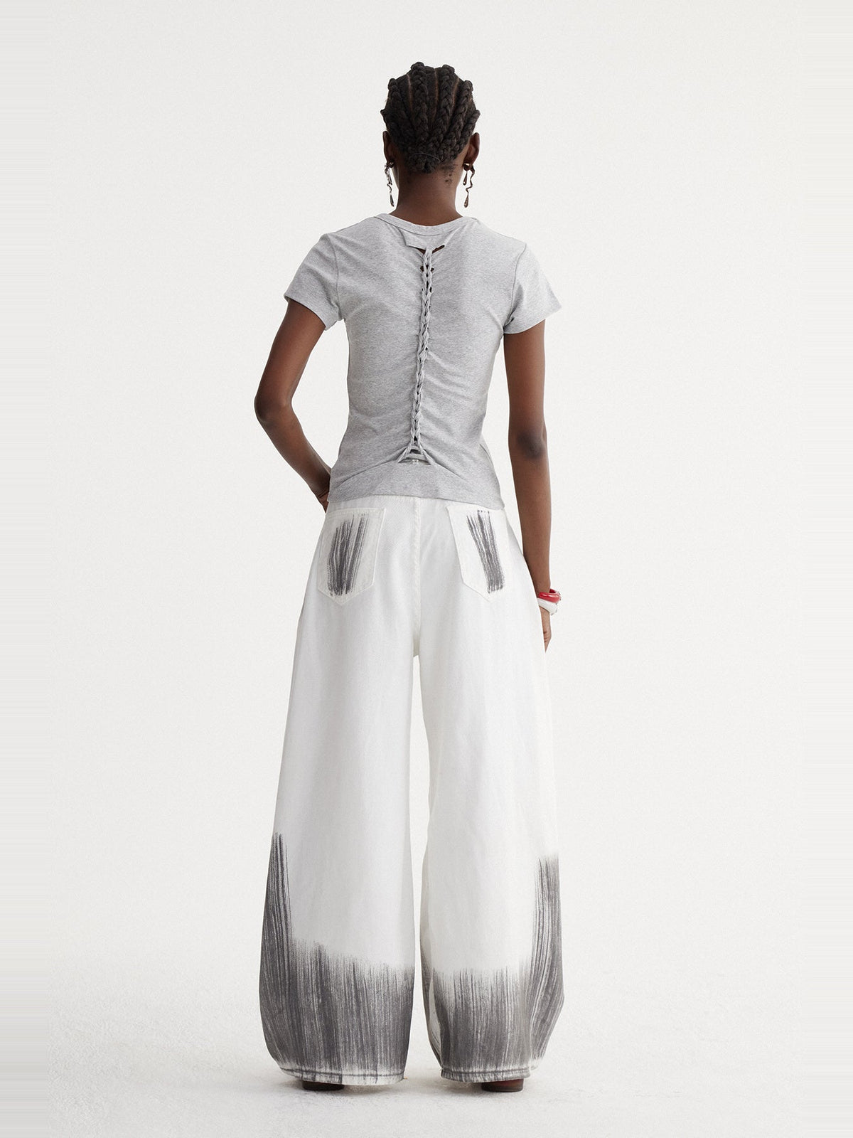Ishild Tie Dye Ripped Baggy Jeans - White — Svelte Chic