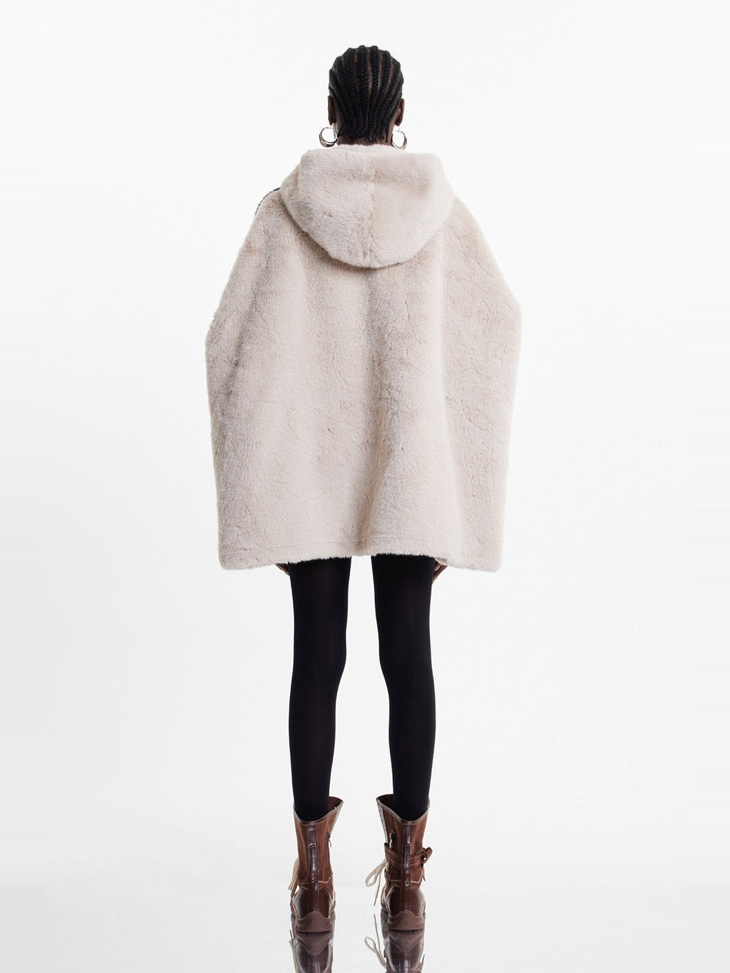 Ekkebert Hooded Oversized Faux Fur Jacket — Svelte Chic