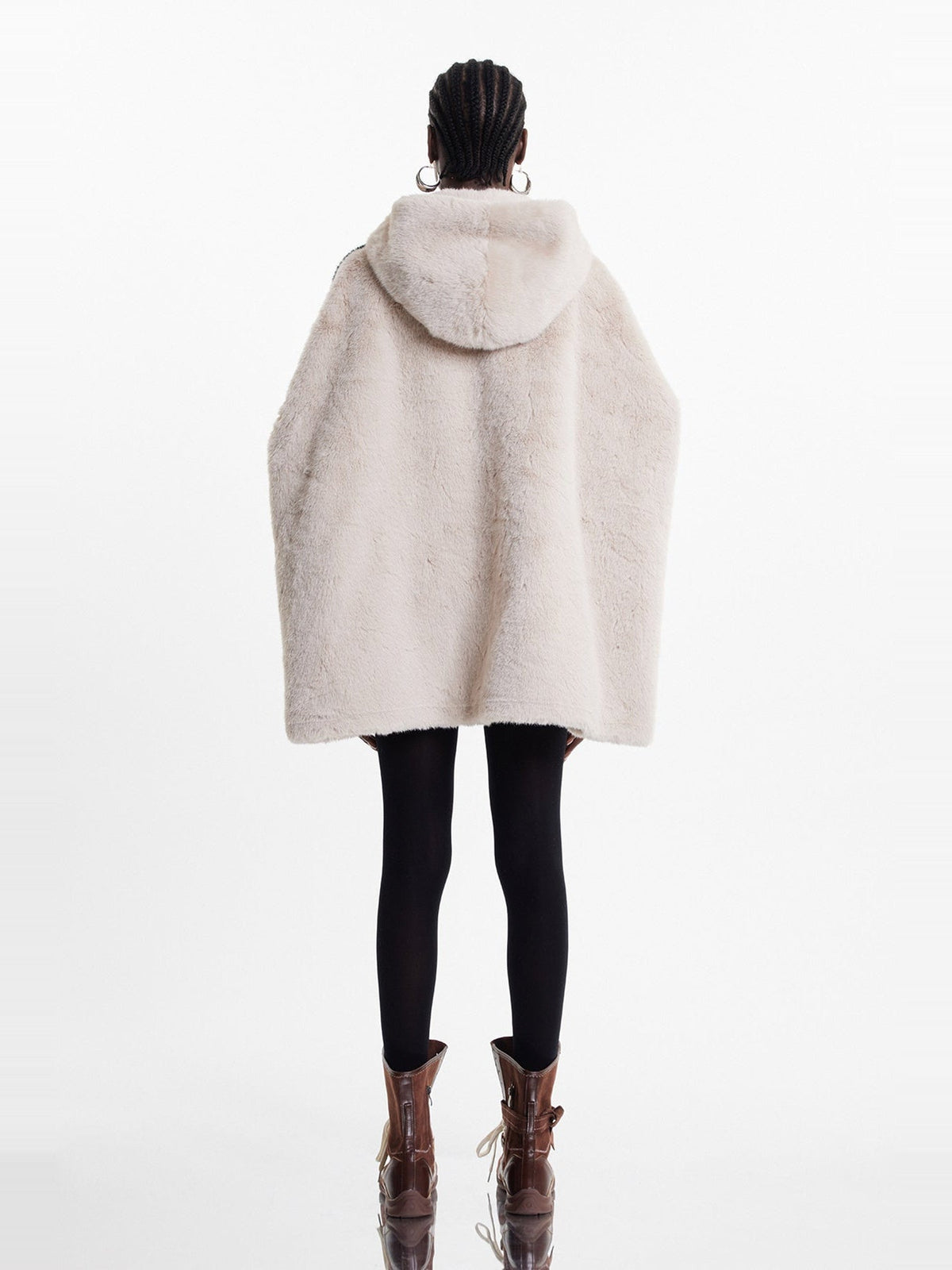 Ekkebert Hooded Oversized Faux Fur Jacket — Svelte Chic
