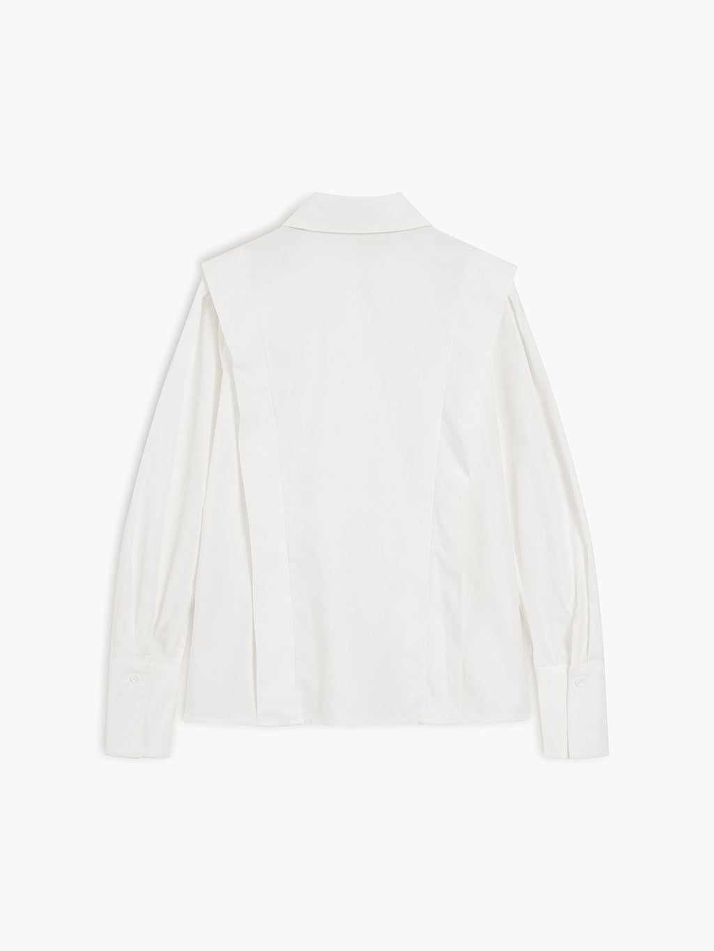 Oversized Wide Collar Pleated Shoulder Cotton Shirt — Svelte Chic