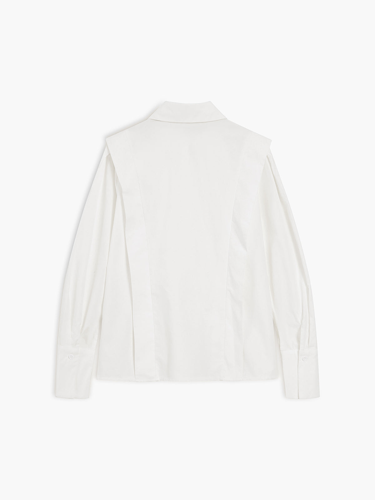 Oversized Wide Collar Pleated Shoulder Cotton Shirt — Svelte Chic