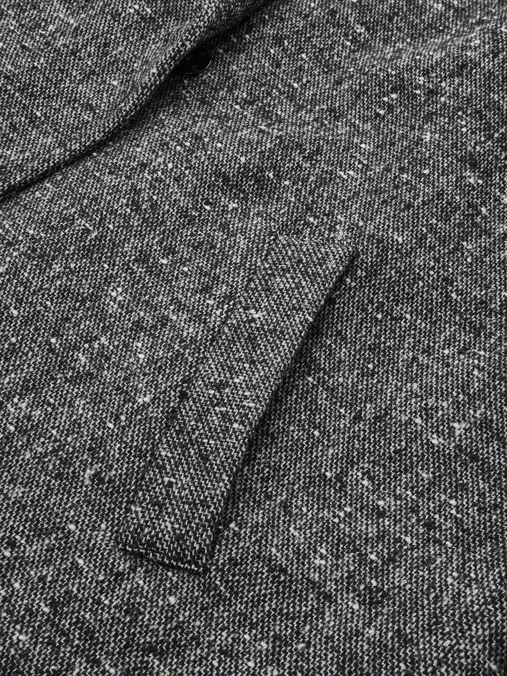 Belted Funnel Collar Speckled Tweed Coat - Grey — Svelte Chic