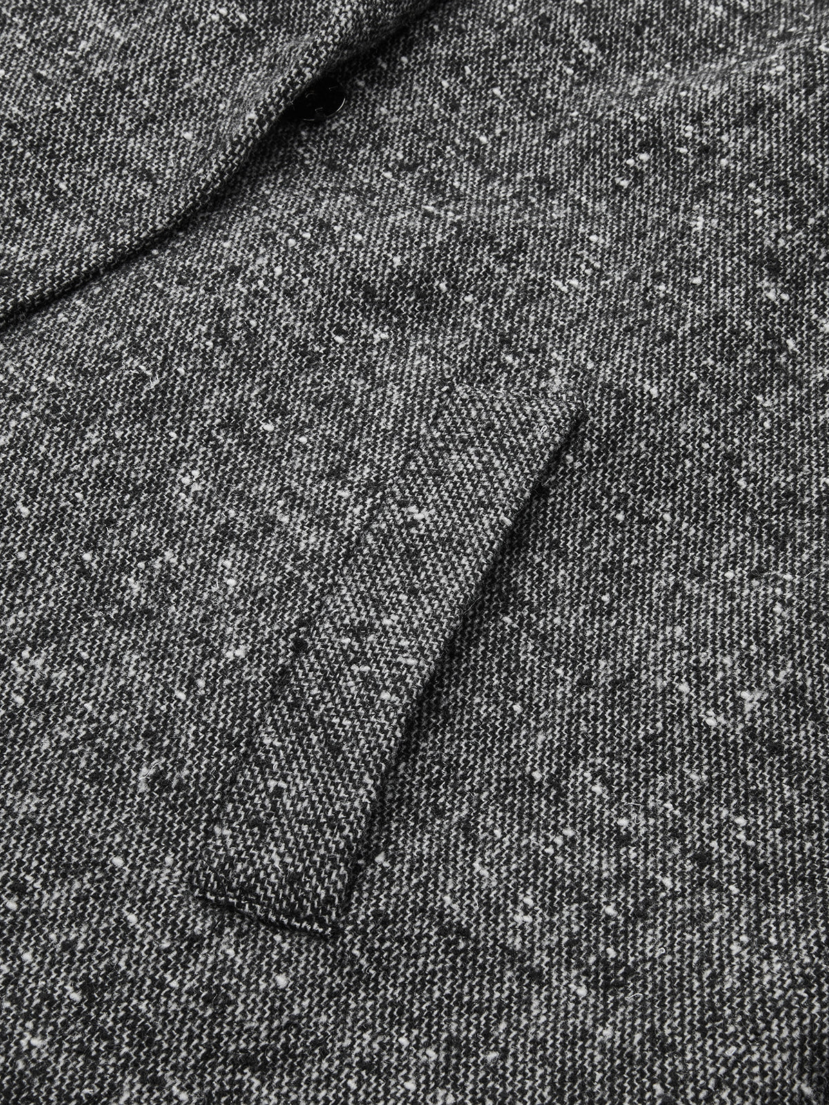Belted Funnel Collar Speckled Tweed Coat - Grey — Svelte Chic