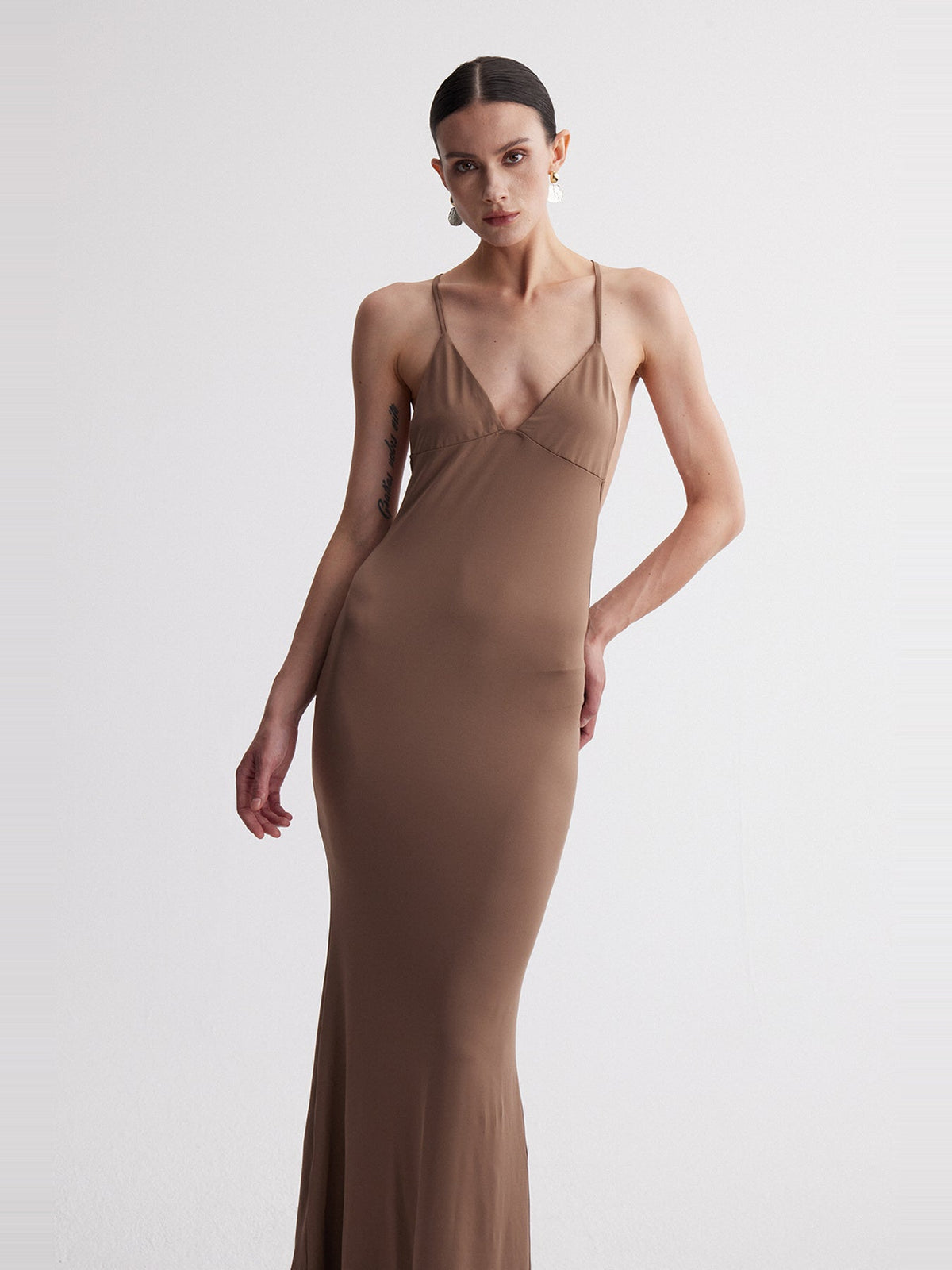 Drika Open Back Chain Detail Sequin Maxi Dress — Svelte Chic