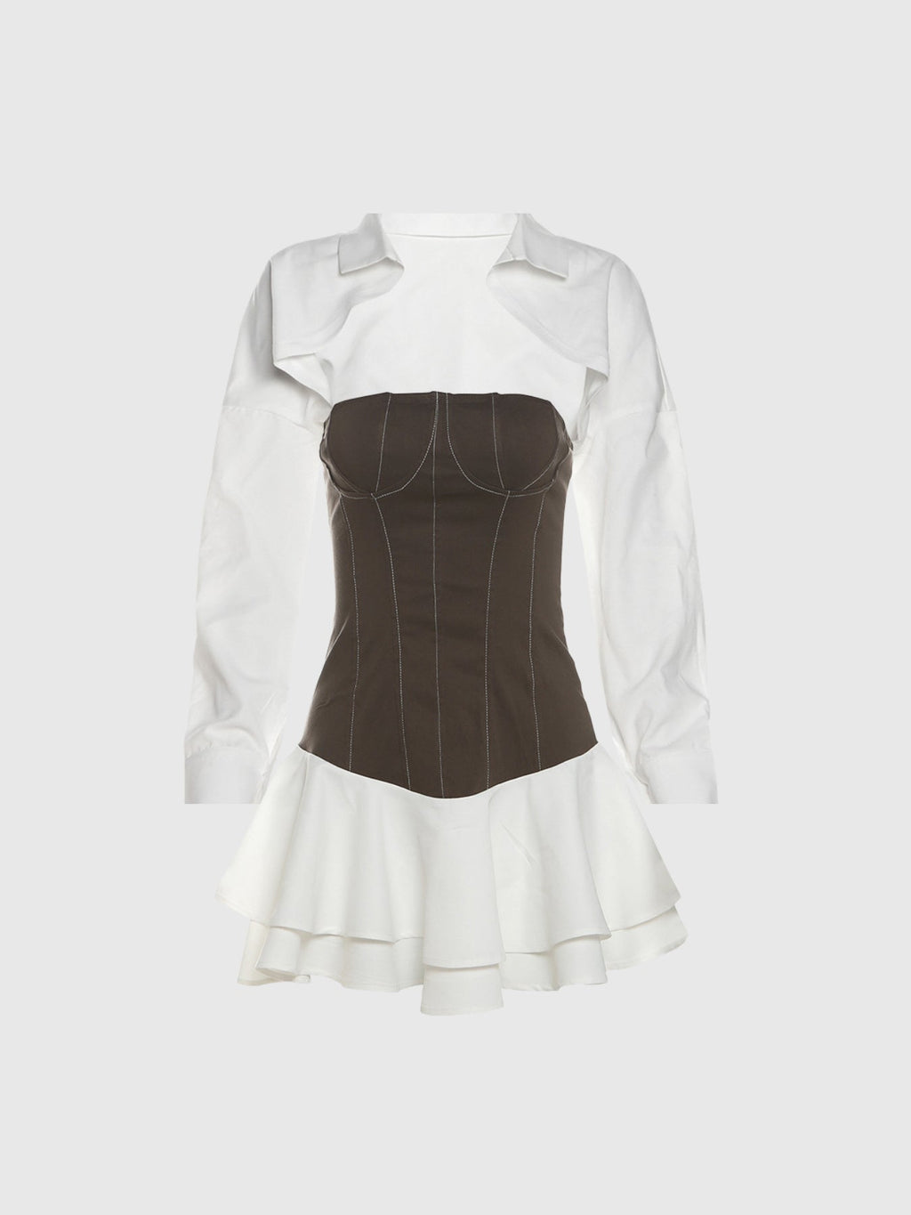 Abilene Ruffle Strapless Corset Mini Dress — Svelte Chic