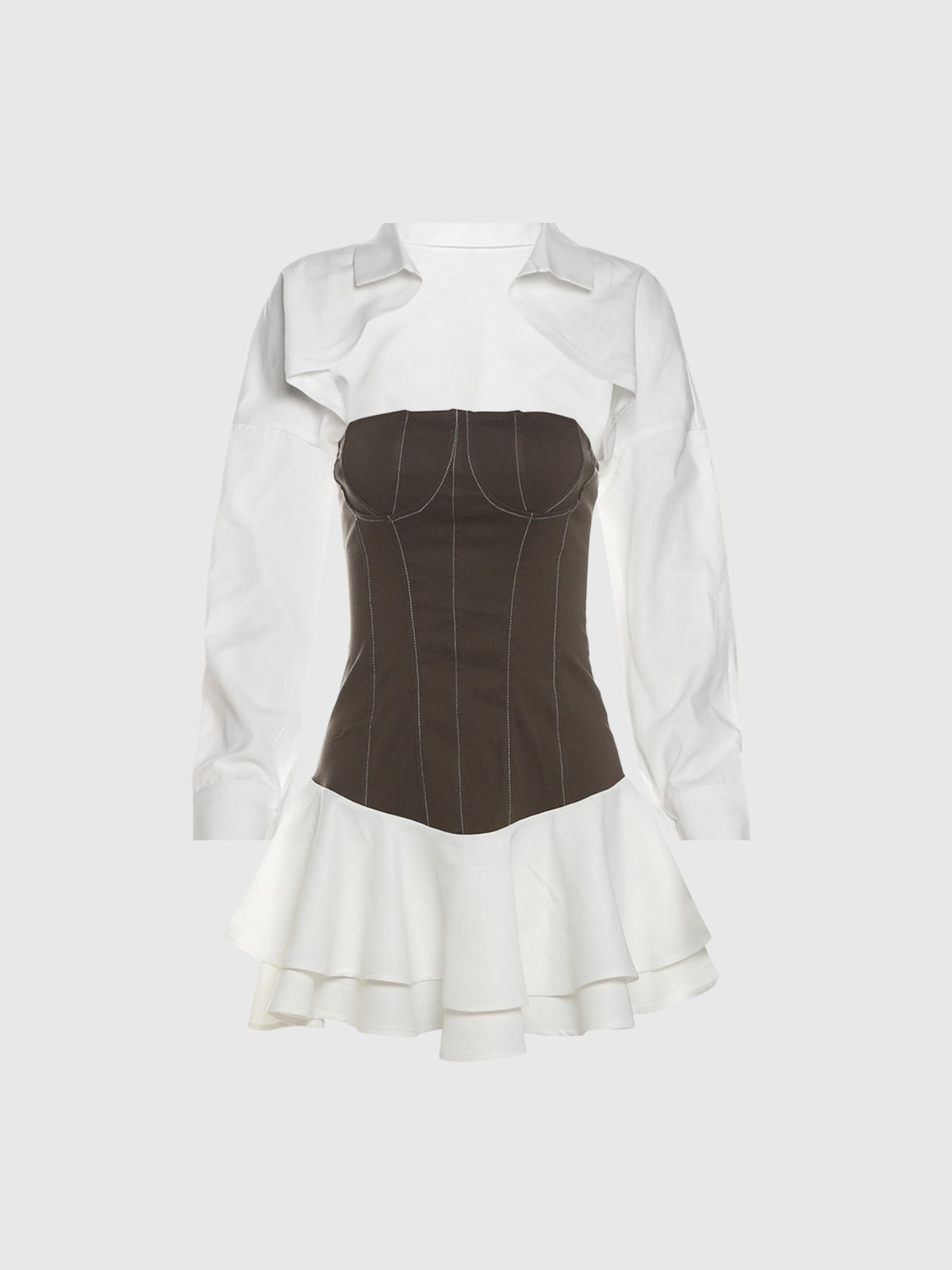 Abilene Ruffle Strapless Corset Mini Dress — Svelte Chic