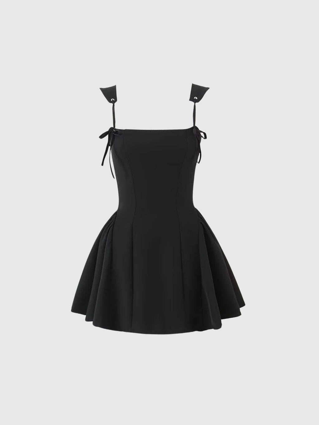 Aleta Corset Square Neck Flared Mini Dress - Black — Svelte Chic