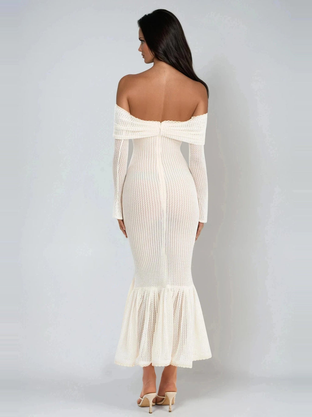 Dilwen Off Shoulder Knit Bodycon Midi Dress — Svelte Chic