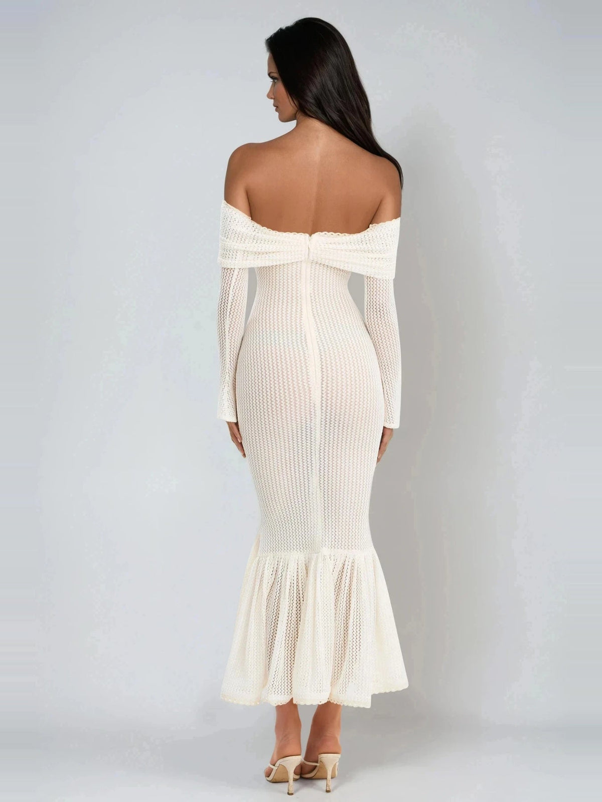 Dilwen Off Shoulder Knit Bodycon Midi Dress — Svelte Chic