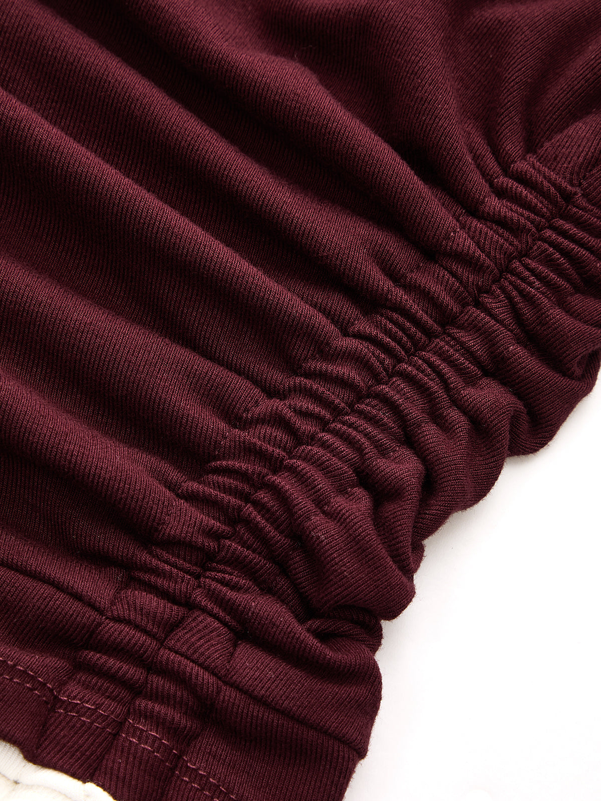 Contrast Piping One-Shoulder Ruched Top - Chocolate — Svelte Chic