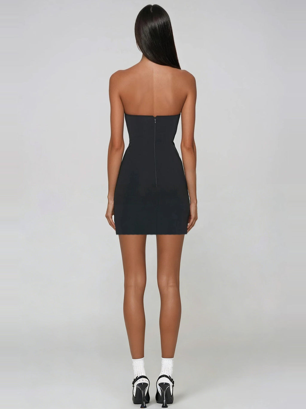 Borivoje Halter Neck Contrast-Collar Mini Dress - Black — Svelte Chic
