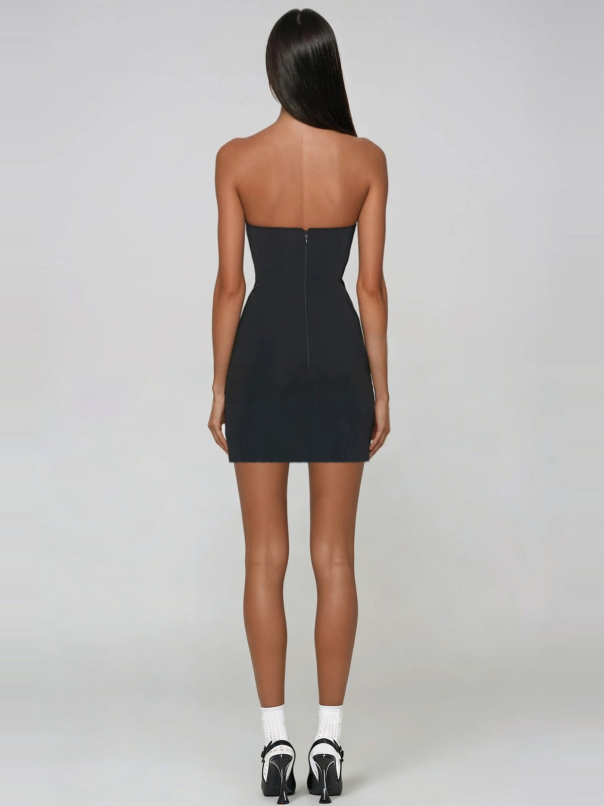 Borivoje Halter Neck Contrast-Collar Mini Dress - Black — Svelte Chic