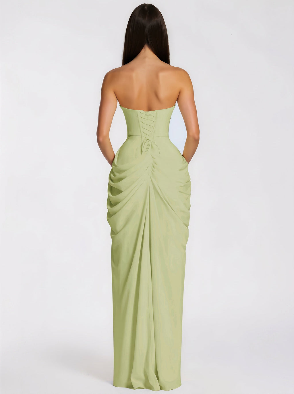 Safiya Draped Strapless Corset Maxi Dress — Svelte Chic