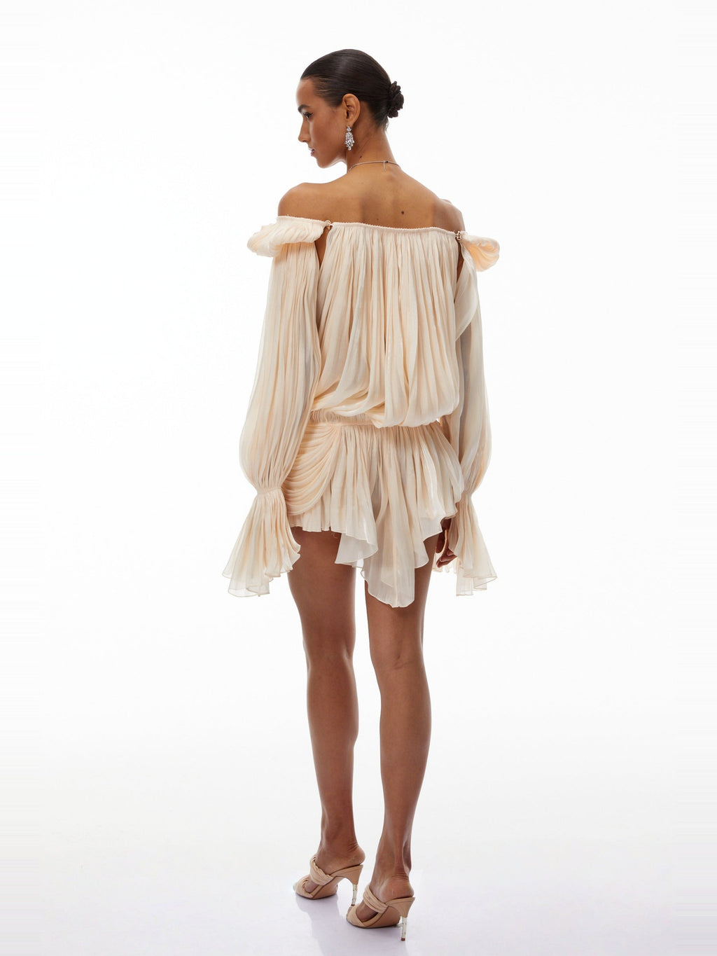 Halvard Off Shoulder Pleated Mini Dress — Svelte Chic