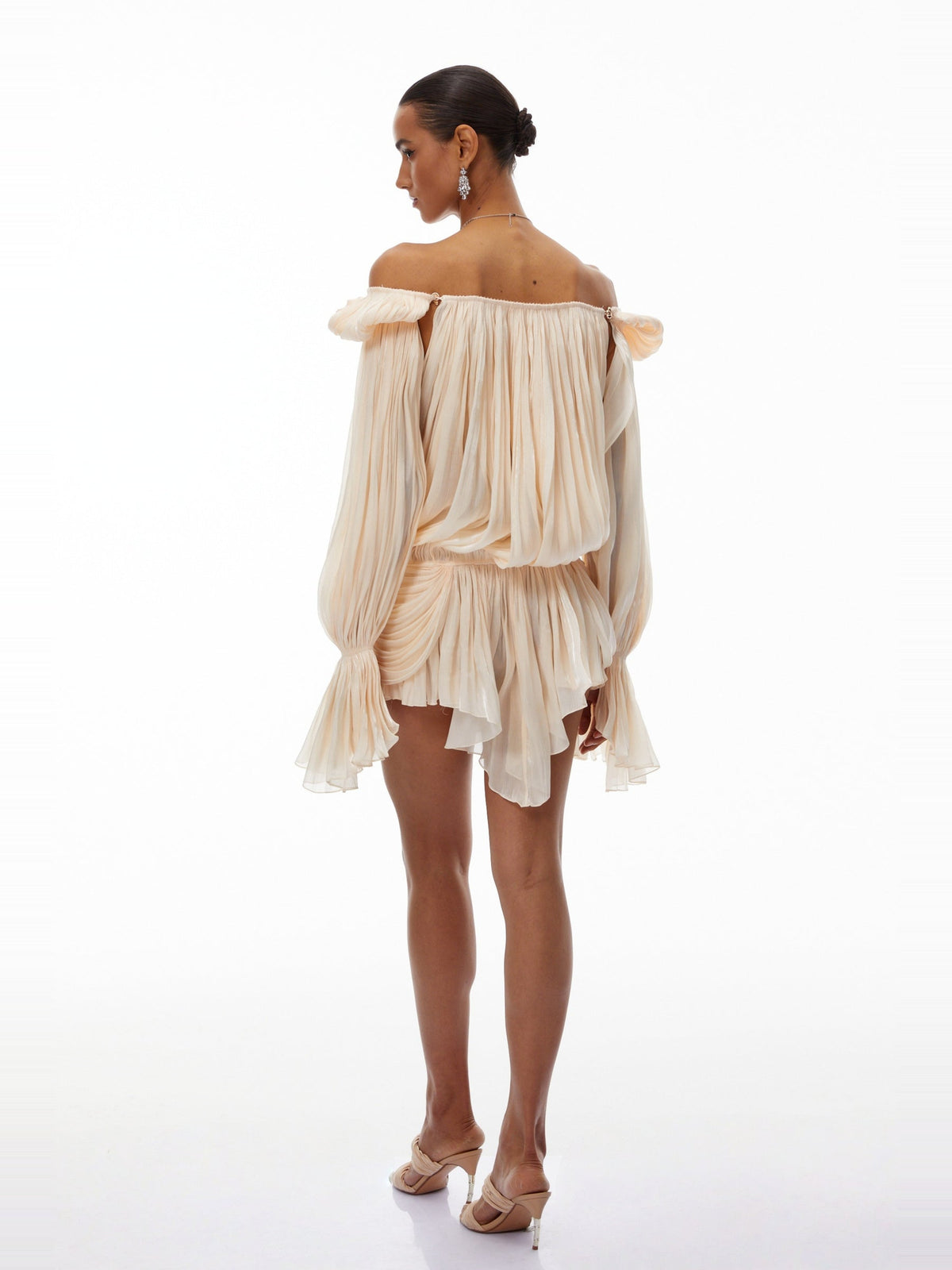 Halvard Off Shoulder Pleated Mini Dress — Svelte Chic